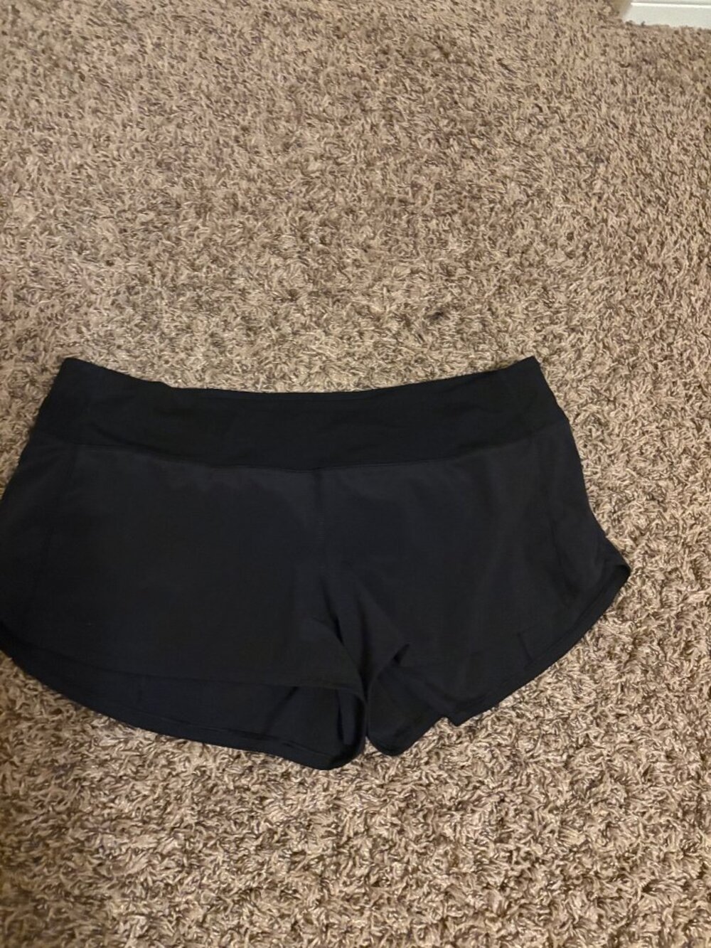 Lululemon Speed Up Short 2.5" Solid Black Size 10 W7AO6R Pockets Neutral Lined
